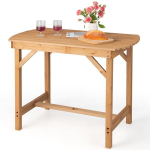 Costway terasos valgomojo stalas 100 x 60,5 x 75 cm natūralus
