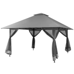 Costway Sodo pavėsinė su tinkleliu, 4x4m, pilka