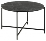 Actona Lamoine apvalus kavos staliukas 70 cm &ndash; matinės juodos marmuro imitacijos