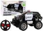 Nuotoliniu būdu valdomas policijos visureigis Lean Toys Racing, baltas/juodas