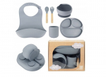 Silikoninis kūdikių indų rinkinys MoMi Ami, grey