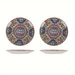 Bohemi&scaron;kas keraminių lėk&scaron;čių rinkinys,  &bdquo;Bohemian Red&ldquo; dvi lėk&scaron;tės (20,32 cm + 20,32 cm)