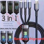 3-in-1 USB Type-C įkrovimo kabelis, Žvaigždėtas dangus pilkas/200,0cm