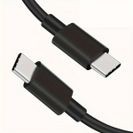 1 vnt. USB C į C greito įkrovimo laidas 60W 100cm-304cm suderinamas su iPhone/Samsung [baltas/juodas]., Juoda
