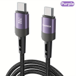 5A 240W USB C Laidas Greitam Įkrovimui,  Violetinė