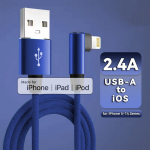 MFi sertifikuotas greito įkrovimo USB laidas, Mėlyna