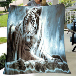 Mink&scaron;ta 3D tigro flanelinė antklodė, 150x200 cm (59x79 colių)