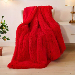 Bohemi&scaron;ko stiliaus storas purus lovos užklotas,  Ry&scaron;kiai raudona