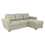 Kampinė sofa-lova Home4you WHITBY, smėlio spalvos, su daiktų laikymo vieta, modernaus dizaino, su miego funkcija