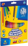 Astra 18 spalvų trikampės kreidelės su drožtuku
