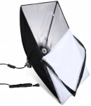 2 fotografijos Softbox Reguliuojamas trikojis Lemputė 50x70 + krep&scaron;ys