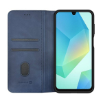 Evelatus Samsung Galaxy A16 knygos dėklas Eleganti&scaron;kas Flip dangtelis tamsiai mėlynas, Evelatus Samsung Galaxy A16 Grāmatu Vāks Elegants Flip Vāciņ&scaron; Tum&scaron;i Zilā Krāsā