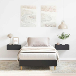 Lovos rėmas be Čiužinio juodas 75x190 cm inžinierinė mediena