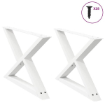 Kavos staliuko kojelės 2 vnt baltos 70x(42-43,3) cm plienas