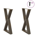 Valgomojo stalo kojos 2 vnt natūralus plienas 60x(72-73,3) cm