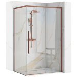 Du&scaron;o Kabina Rea Solar 100X80 Brush Copper + Du&scaron;o Irklavimo Baseinas Savoy White