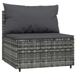 Vidurinė sodo sofos，Lauko sofa dalis su pagalvėmis, pilka, poliratanas CFE35101