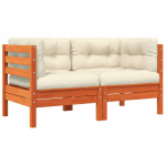 Kampinės sofos，Lauko sofa dalys su pagalvėlėmis, 2vnt., va&scaron;ko rudos, pu&scaron;is CFE98298