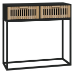 Konsolinis staliukas，konsolinis stalas, juodas, 80x30x75cm, mediena ir geležis CFE84741