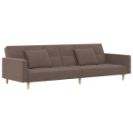 Dvivietė sofa-lova，Poilsio sofa su dvejomis pagalvėmis, taupe, audinys CFE33514