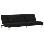 Dvivietė sofa-lova，Poilsio sofa su dvejomis pagalvėmis, juoda, audinys CFE28344