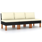 Vidurinės sofos，Poilsio sofa dalys, 3vnt., poliratanas ir eukalipto masyvas CFE88512