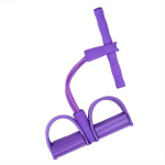 6 Vamzdelių Pasiprie&scaron;inimo Guma su Pedalais ir Rankenomis (violetinė)