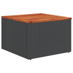 Sodo stalas，Lauko stalas, juodos spalvos, 55x55x37cm, poliratanas ir akacija CFE837731