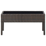 Sodo stalas，Lauko stalas, rudos spalvos, 75x40x37cm, poliratanas CFE662284