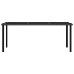 Sodo valgomojo stalas，Lauko stalas, juodos spalvos, 180x70x73cm, poliratanas CFE517465
