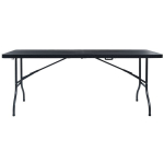 Sulankstomas sodo stalas，Lauko stalas, juodas, 180x75x72cm, HDPE CFE420882