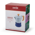 La Cafeti&egrave;re VENICE 3 puodelių espreso kavos aparatas &ndash; aliuminis, mėlyna, dviejų tonų