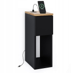 Naktinis staliukas su USB/C prievadu 5V ComfortCove, juodas