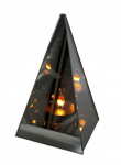 3D LED veidrodinis žibintas su liepsnos efektu, piramidė, 20 cm