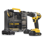 Powerplus POWX00850 akumuliatorinis smūginis gręžtuvas suktuvas gręžimui ir tvirtinimui 20V 60Nm 2x2.0Ah rinkinys 78 priedai