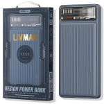 Atsarginis maitinimo &scaron;altinis ("Power Bank") LIVMAN RPP-616 - greito įkrovimo i&scaron;orinė baterija su dviem i&scaron;ėjimais, 10000mAh, 22,5W