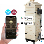 Medinė rūkykla su WiFi valdymu profesionali 320L 2700W 8 lygiai kar&scaron;tam ir &scaron;altam rūkymui dragON PLYWOOD NATURE 330373 Browin
