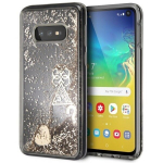 &bdquo;Guess&ldquo; &bdquo;Samsung Galaxy S10e&ldquo; blizgučių &scaron;irdelių dėklas, auksinis