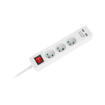 "rebel" maitinimo tinklo ilgintuvas 3 lizdai + 2 usb lizdai su įjungimo / i&scaron;jungimo jungikliu - 1,5 m
