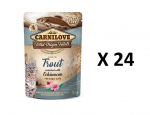 Carnilove konservai katėms su upėtakiu ir ežiuolėmis 24 X85g