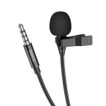 Mikrofono HOCO garso jungtis Jack 3.5mm L14 juoda