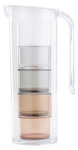 Geriamasis ąsotis, 1.4 l + 4 stiklinės (spalvotas plastikas)