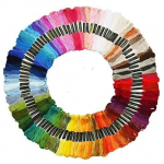 Medvilninių siuvinėjimo siūlų Muline RainBow&reg; rinkinys, 100 įvairių spalvų po 8 m