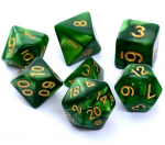 Perliniai kauliukai Rebel RPG Dice Set - Pearl - Green