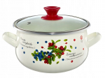 Emaliuotas puodas su dangčiu Bilberry, 3,1 l, 18 cm