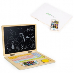 Medinė mokomoji magnetinė lenta ne&scaron;iojamas kompiuteris Ecotoys