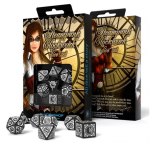 Kauliukų rinkinys Steampunk Clockwork juodos ir baltos spalvos