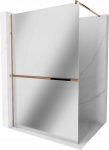 Walk-in du&scaron;o sienelė Mexen Kioto+ su lentynėle, rose gold/veidrodis, 70,80,90,100,110,120x200 cm