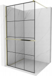 Walk-in du&scaron;o sienelė Mexen Kioto+ su lentynėle, gold/juodas ra&scaron;tas, 70,80,90,100,110,120,130,140x200 cm