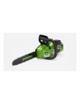 Akumuliatorinis grandininis pjūklas be akumuliatoriaus Greenworks gd24x2cs36